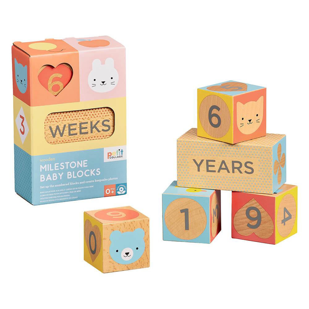 MORI Wooden Baby Milestone Blocks